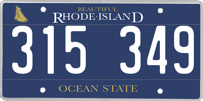 RI license plate 315349