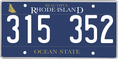 RI license plate 315352