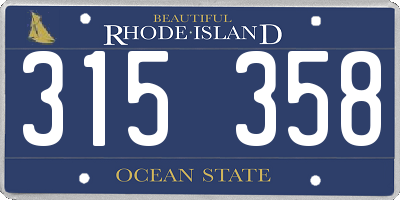 RI license plate 315358