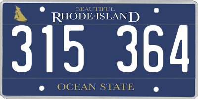RI license plate 315364
