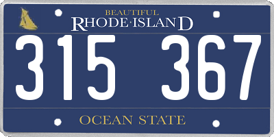RI license plate 315367