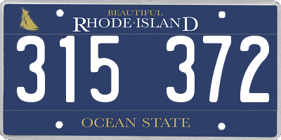 RI license plate 315372