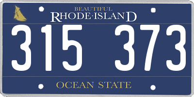 RI license plate 315373