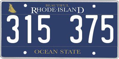 RI license plate 315375