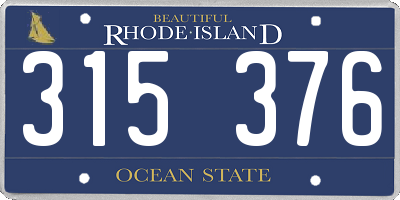 RI license plate 315376