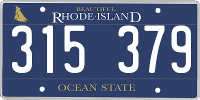 RI license plate 315379