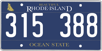 RI license plate 315388