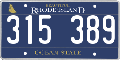 RI license plate 315389