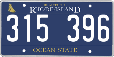 RI license plate 315396