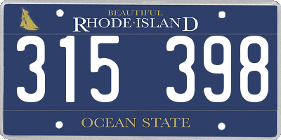 RI license plate 315398