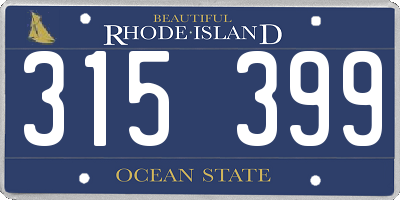 RI license plate 315399