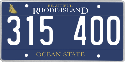 RI license plate 315400