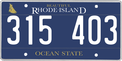 RI license plate 315403