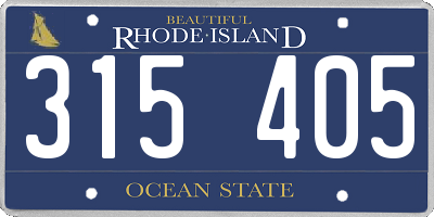RI license plate 315405