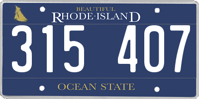 RI license plate 315407