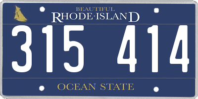 RI license plate 315414