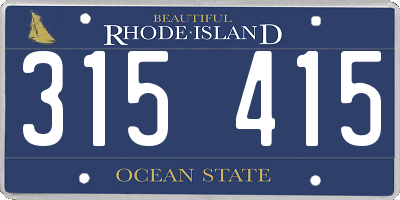 RI license plate 315415