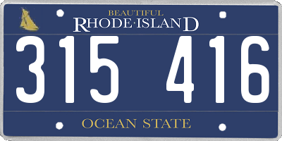 RI license plate 315416