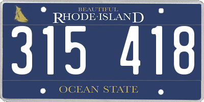 RI license plate 315418