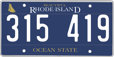 RI license plate 315419