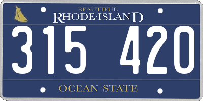 RI license plate 315420