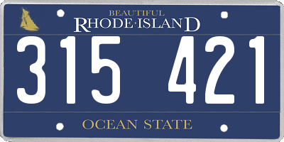 RI license plate 315421