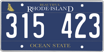 RI license plate 315423