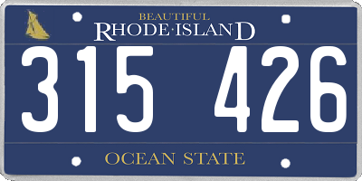 RI license plate 315426