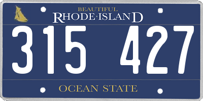 RI license plate 315427