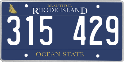 RI license plate 315429