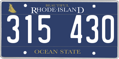 RI license plate 315430