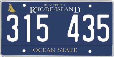RI license plate 315435