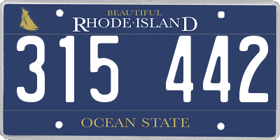 RI license plate 315442
