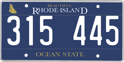 RI license plate 315445
