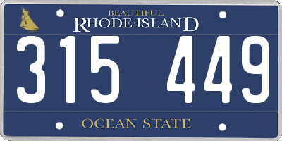 RI license plate 315449