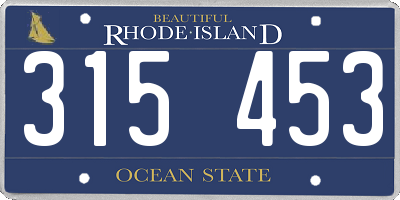 RI license plate 315453