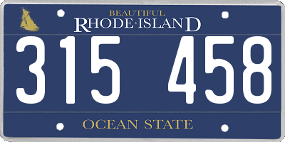 RI license plate 315458