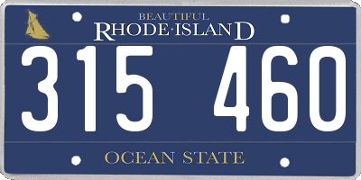 RI license plate 315460