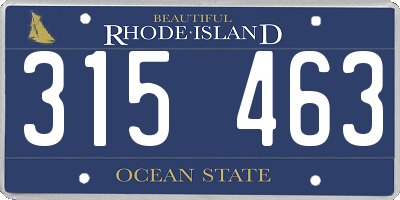 RI license plate 315463