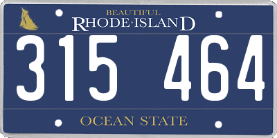 RI license plate 315464