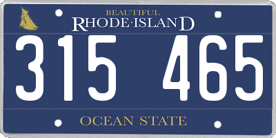RI license plate 315465