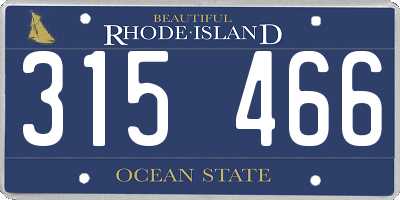 RI license plate 315466