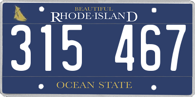 RI license plate 315467