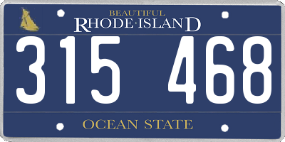 RI license plate 315468