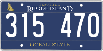 RI license plate 315470