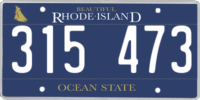 RI license plate 315473