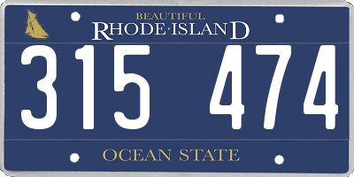 RI license plate 315474