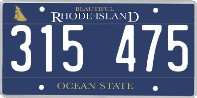 RI license plate 315475