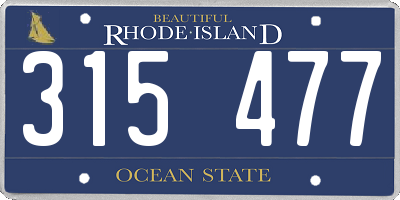 RI license plate 315477