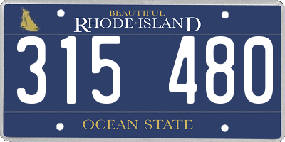 RI license plate 315480